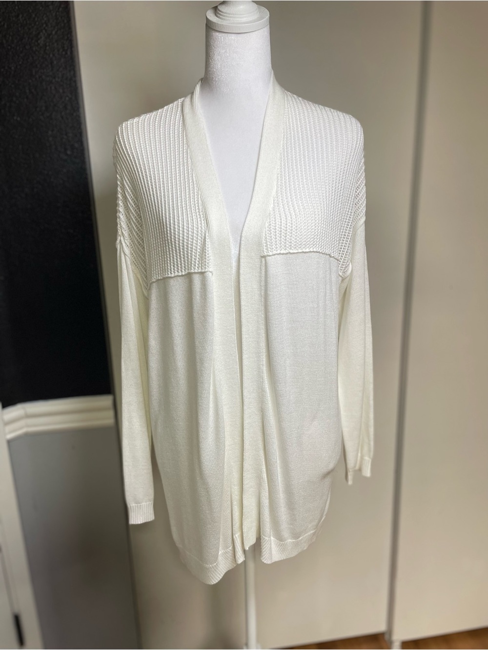 Gentle Fawn Ivory Open-Front Knit Cardigan